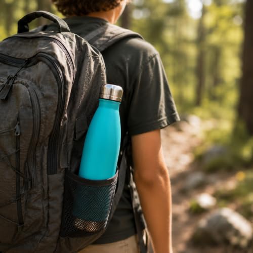 CHILLOUT LIFE 25oz Insulated Stainless Steel Water Bottle, Leak Proof - color: Aqua Blue