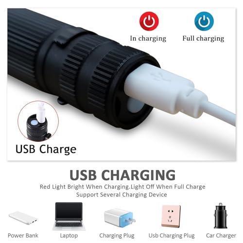 Wrrozz 2 Pack Small Mini LED Rechargeable Flashlight, Zoomable with Clip - size: B-2 pack