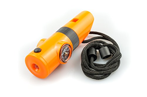 SE 7-IN-1 Survival Whistle in High-Visibility Orange - CCH7-1OR