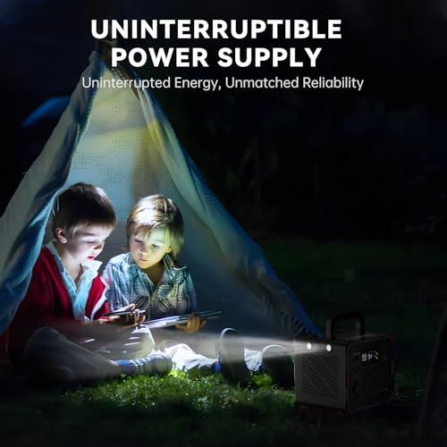 300W Portable Power Station, Solar Generator 259Wh, 70,000mAh LiFePO4 Battery with 65W USB-C PD&Pure Sine Wave AC, Solar Charging for Camping,Home Backup,Emergency Power(SOS Light & LCD Display) - size: 300W, 259Wh