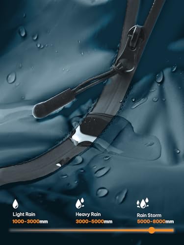 SaphiRose Adult Rain Poncho Waterproof Hooded Zipper Raincoat with Pockets - color: Deep Blue