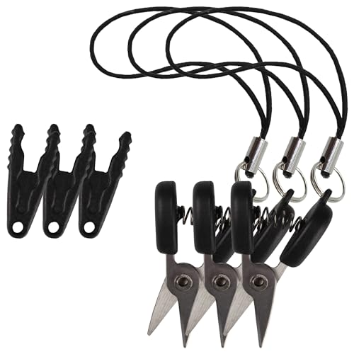 JubileeYarn Itty Bitty Snippy Portable TSA Compliant Keychain Scissors - Atomic Black - 3 Scissors - color: Atomic Black, size: 3 Pairs
