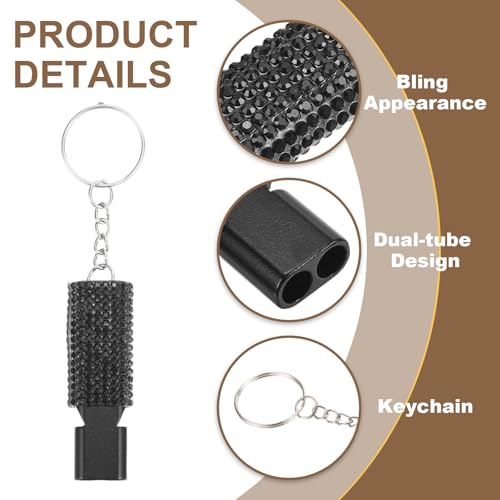 PATIKIL Emergency Whistle with Keychain, Bling Safety Survival Whistles Rescue Signaling Loud - color: Black