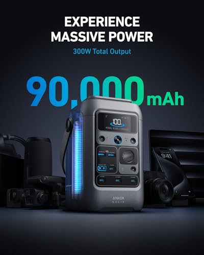 Anker SOLIX C300 DC Portable Power Station, 288Wh, 300W, Outdoor Camping - style: C300 DC