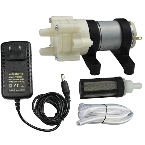 CONQUERALL 385 Water Pump Set DC 12V Pump Power Plumbing Filter with Retaining Ring 5 Pieces Set for Fish Tank Water Changing - color: Pump+pipe+filter+power Supply(us), size: DC 12V