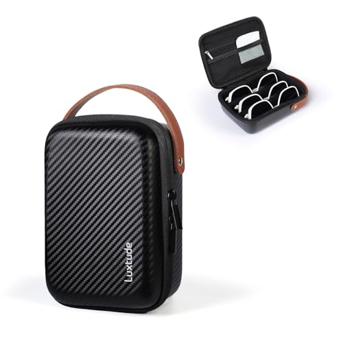 Luxtude Travel Sunglasses Organizer Case, Hard Shell Sunglasses Travel Case - color: Black-3 Pairs