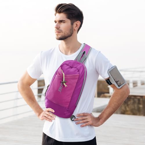 G4Free Sling Bag for Men Women,RFID Blocking, Crossbody Backpack,Travel - color: Purple