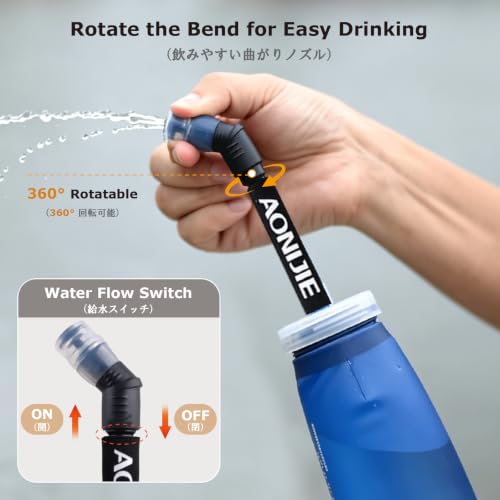 YAPJEB Soft Flask Collapsible Water Bottles, TPU Soft Water Bottle Folding Flask for Hydration Pack, BPA Free Folding Water Bottle Ideal for Cycling - color: 500ml/16.9oz - 2 Pack with Straws