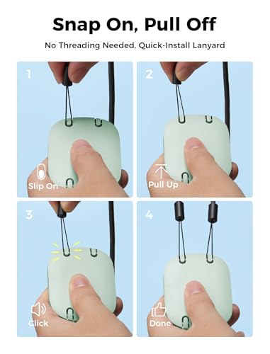 Aecooly Mini Portable Neck Fan, Mighty Hands Free Fan, Magnetic Fit - color: Green, size: Magnetic