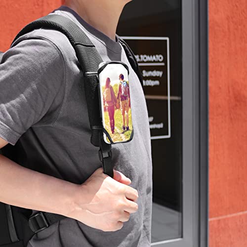 Backpack Strap Phone Holder,Backpack Strap Clip for Phone,Backpack Clamp Mount for Phone Fit Hiking/Alpinism/Climbing/Traveling