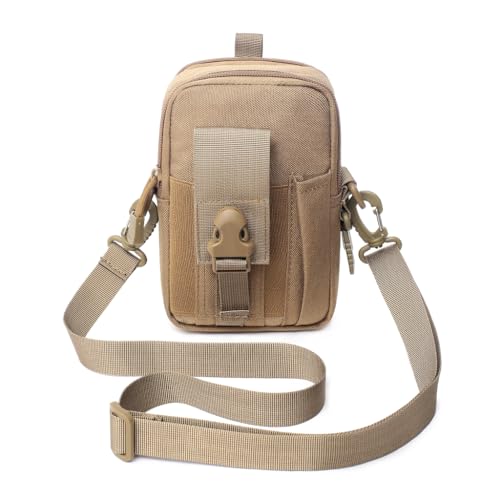 Molle bags, tactical EDC bags, multi-purpose tactical backpacks and compact multi-pocket tool bags with cushioned shock protection inside. Ideal for outdoor travel, hiking(Khaki) - color: Khaki