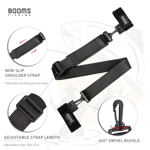 Booms Fishing RS4 Rod Carrier Strap Sling Shoulder Belt, Black