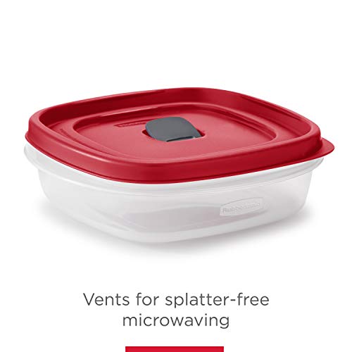 Rubbermaid 16-Piece BPA-Free Plastic Food Storage Set, Red Vented Lids - Microwave, Dishwasher Safe: Perfect for Meal Prep, Leftovers, and Kitchen Organization - size: 16-Piece