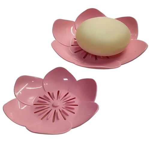 Soap Dish Holder for Showerl Self Draining Bar for Shower Bathroom Bathtub - color: E-pink+pink
