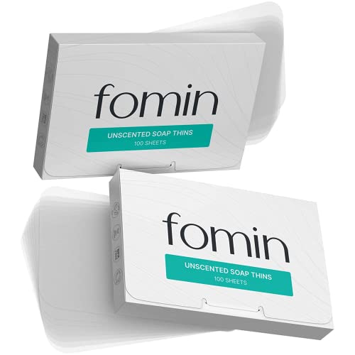 FOMIN Paper Soap Sheets for Hand Washing - 300 Unscented Travel Soap Sheets - color: Unscented (Pack of 2)