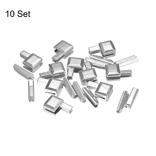 uxcell 10Sets Zipper Repair Kits, #8 Retainers Box & Insertion Pins, Metal Latch Sliders for Bags Coats Open-end Zippers Replacing, Silver Tone - color: Silver Tone, size: #8