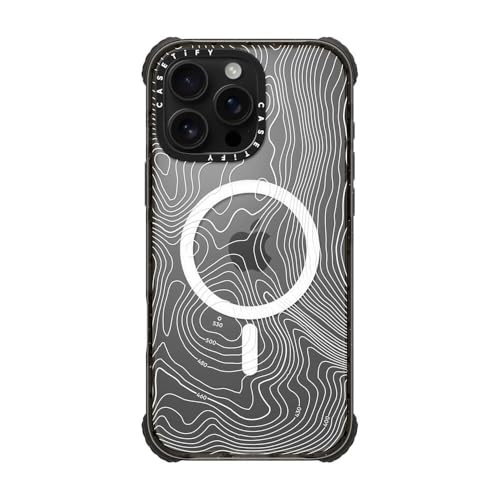CASETiFY for iPhone 16 Pro Max Case - Ultra Impact Compatible with MagSafe | Strong Slim | 11.5 ft. 5X Militray Grade Drop Protection | Topography Map | Black - color: Topography Map, size: Iphone 16 Pro Max (6.9")