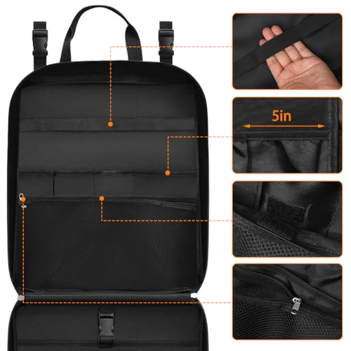 Large Camp Kitchen Organizer, High Capacity Camping Cooking Utensils Bag, with Paper Towel Holder, Multi-pocket Waterproof Camping Utensils Holder for BBQ Outdoor Cooking Essentials