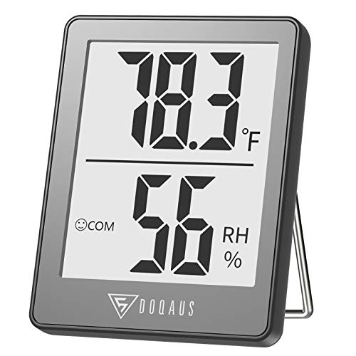 DOQAUS Digital Hygrometer Indoor Thermometer Humidity Meter, Grey - color: Grey