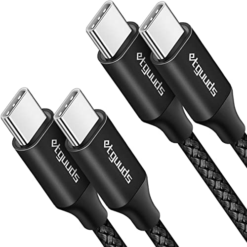 etguuds USB C to USB C Cable 3ft, 2-Pack 60W C to C Cable Fast Charging | for iPhone 17 16 15 Pro Max Plus Air, Samsung Galaxy S26 S25 S24 S23, USBC iPad MacBook Charger Cord Type C, Pixel, Black - color: Black, size: 3ft