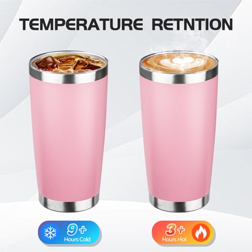 StarSpeed 20oz Stainless Steel Travel Coffee Tumbler,Light Pink - color: Light Pink