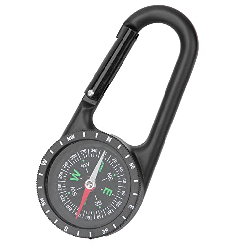 Carabiner Clip On Compass Hiking,Mini Compass,DC40T Zinc Alloy Portable Carabiner Compass with Graduated Ring Outdoor Hiking Camping Navigation Tools