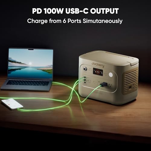 Jackery Solar Generator 1000 v2 and 100W Panel,1070Wh,1500W (Dune White) | 1 Hr Fast Charge, LiFePO4 Battery, for Camping, Emergency, RV, Off-Grid Living - style: E1000v2+100W(Dune White)