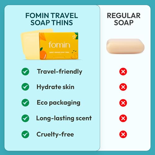 FOMIN Paper Soap Sheets for Hand Washing - 300 Unscented Travel Soap Sheets - color: Unscented (Pack of 3)