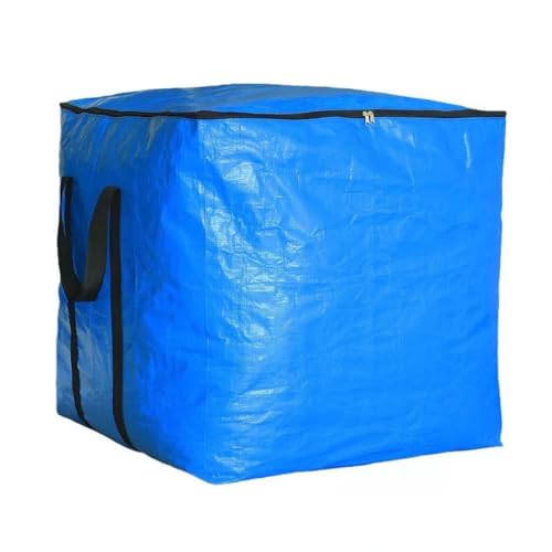Extra Large Cube Moving Bags (Blue, 25"x25"x25") | Heavy Duty, Water-Resistant, Foldable, For Clothes, Bedding, Blankets & Pillows, Reusable Alternative to Moving Boxes - color: Blue, size: 25"x25"x25"