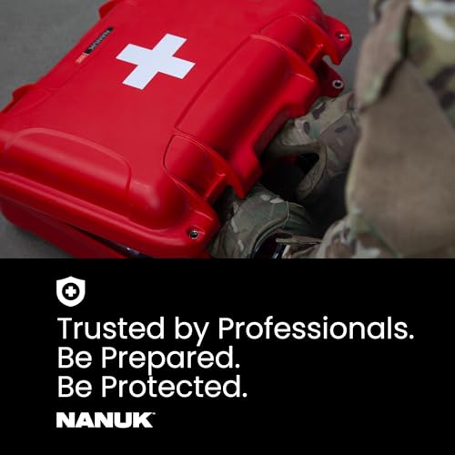 NANUK 908 Waterproof First Aid Box Empty – Durable, Medical First Aid Organizer Case, IP67-Rated, Dustproof, Impact-Resistant, and Floats (9.5" x 7.5" x 7.5") – Red - size: 908 - Empty