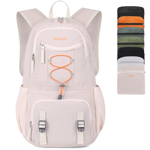 Nerlion 35L Hiking Backpack Travel Backpack for Men Women Camping Waterproof Outdoor Hiking Daypack Lightweight Backpack Beige Orange - color: Beige Orange