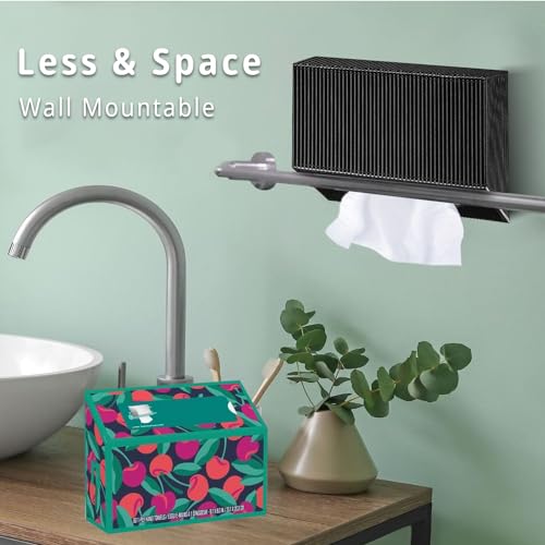 Hand Towel Box Cover Holder,PU Leather Hand Towel Case Compatible with Kleenex Disposable Paper Hand Towels, Black - color: Black