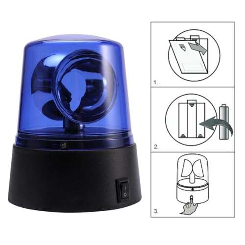 360 Degree LED Strobe Light, Disco Party Rotating Lamp Police Car Beacon Siren Strobe Light with Switch Control for Home Room Dance Parties Birthday(COLOR:blue 1Pc) - color: blue 1Pc