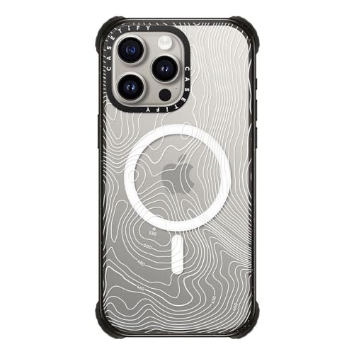 CASETiFY for iPhone 15 Pro Max Case - Ultra Impact Compatible with MagSafe | Strong Slim | 11.5 ft. 5X Militray Grade Drop Protection | Topography Map | Black - color: Topography Map, size: Iphone 15 Pro Max (6.7")