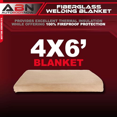 ABN Fire Blanket Fiberglass Welding Blanket Fireproof - 4x6 ft High Temp Insulating Welding Blanket for Smoker - size: 4 x 6 Feet