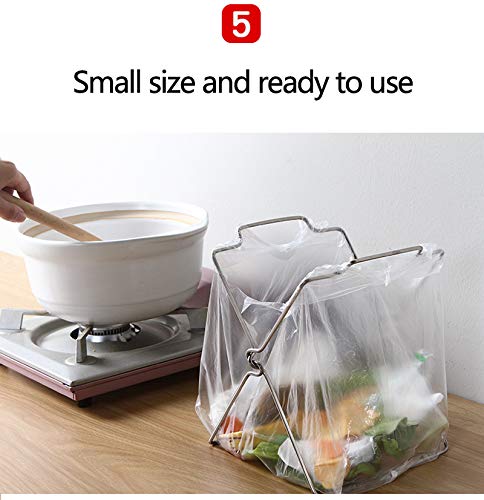 Desktop Trash Bag Holder,Small Garbage Bag Rack,Home Kitchen Countertop Folding Trash Bag Bracket Organizer Dishcloth Towel Rack