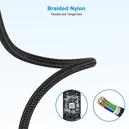 iPhone Charger 10ft,Fast iPhone Block Dual 2Port USB Wall Charge Block Plug | Adapter Plug 2Pack & Long 10foot Fast Charging Nylon Braided Lightning Cable Cord for iPhone 14/13/12/11/XS/XR/8 Plus/SE iPad - color: Black 10FT A-L