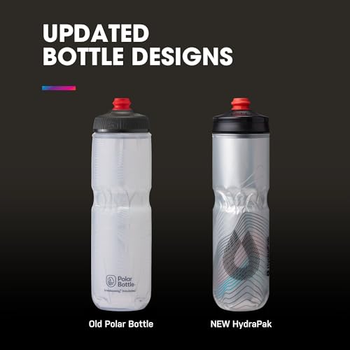 HydraPak Polar Surge Insulated Bike Water Bottle (20oz, Ascent Blue) - color: Ascent Blue, style: 20oz/600ml