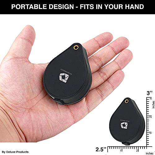 Deluxe Products Folding Pocket Magnifying Glass - Portable Compact Design for Travel, and 2.5" Glass Lens with 4X Magnification for Reading Small Print, and Hobbyists,Black,DP-7016 - style: Folding