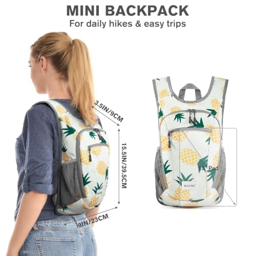 G4Free 10L/15L Hiking Backpack Lightweight Packable Hiking Daypack Small Travel Outdoor Foldable Shoulder Bag - color: Yellow Pineapple, size: 10L