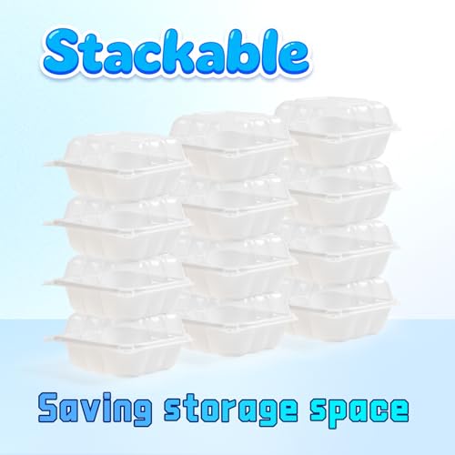 YANGRUI 55-Pack 17 oz Clear Hinged Snack Container, Shrink-Wrapped No Wash | Anti-Fog Crystal Lid, Leakproof BPA-Free PP Box, Microwave Safe for Fruit Cup, Candy, Mini Desserts, Sides & Leftovers