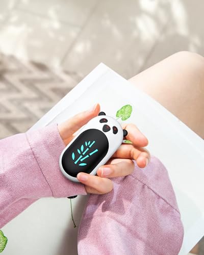 Hand Warmers Rechargeable 2 Pack, 6000mAh Electric Hand Warmer Reusable, 20Hrs Long Heating, Portable Pocket Heater Handwarmer for Women Men, Outdoor Camping, Hunting Gear - color: White