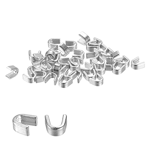 uxcell 40Pcs Zipper Slider Retainers, #5 U Shape Top Stoppers for Bags Coats Jackets Closed-end Zippers Replacing, Silver Tone - color: Silver Tone, size: #5