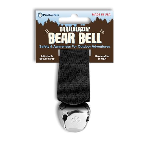 Trailblazin' Bear Bell for Outdoor Safety, Camping, Hiking Essentials, Bike Bells, Backpacking & Dog Bell to Alert Wildlife, Off-Leash Tracking, Made in USA - color: Black, size: Small 1.00" Bell