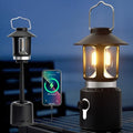 Camping Lantern Rechargeable, Telescopic 8000mAh Camping Light - color: Black
