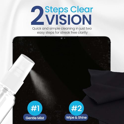 Purity Eyeglass Lens Cleaner Spray Kit - 3 x 8oz Lens Cleaner Spray Bottle + 2 Microfiber Cloth for Cleaning - Safe for All Lenses (AR Coated Included), Eyeglasses and Screens - style: 5 Piece Set - 3 (8oz Lens Spray) + 2 (Microfiber Cloth)