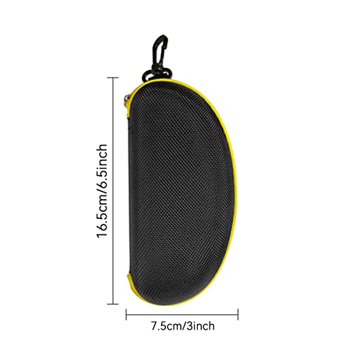 3pcs Zipper Hard Shell Sunglasses Case and Eyeglasses Case Portable Travel Glasses Case with Plastic Hook - color: Yellow
