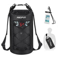 Piscifun Dry Bag, Waterproof Floating Backpack 10L/20L/30L/40L | Waterproof Phone Case, Adjustable shoulder straps, Roll-top closure keeps gear dry, Ideal for Boating, Kayaking, Fishing - color: Black, style: 20l