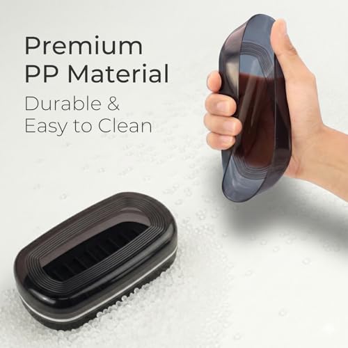 AIMAIAIMAI Shampoo Bar Holder Travel Case for Two Bars – Compatible with Most Solid Shampoo & Conditioner Bars, Large Soap Container for Bathroom or Travel (1 Pack, Black Style A-Large) - color: Black Style A-large