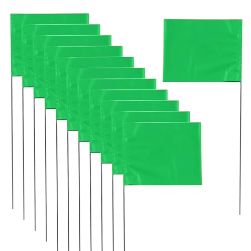 Marking 30 Pack Yard Flags - 12 x 2.5 x 3.5 Inch Landscape Flags for Lawn, Survey, Sprinkler, Irrigation (Green) - color: Green, size: 30Pack